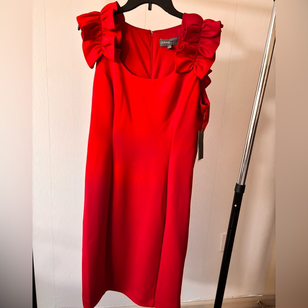 Donna Ricco Scarlet Ruffle Dress
